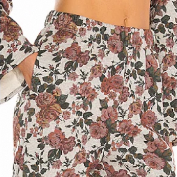 HOST PIC LOVERS + FRIENDS TIE ANKLE SWEATPANT RED VICTORIAN FLORAL COTTON SZ S,M - Picture 4 of 7